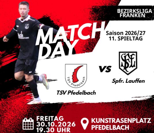 1. Mannschaft – Bezirksliga Vorbericht 11. Spieltag: TSV Pfedelbach – Spfr. Lauffen