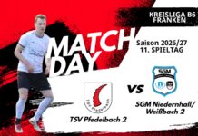 2. Mannschaft – Kreisliga B6 Vorbericht 11. Spieltag: TSV Pfedelbach 2 – SGM Niedernhall/Weißbach 2